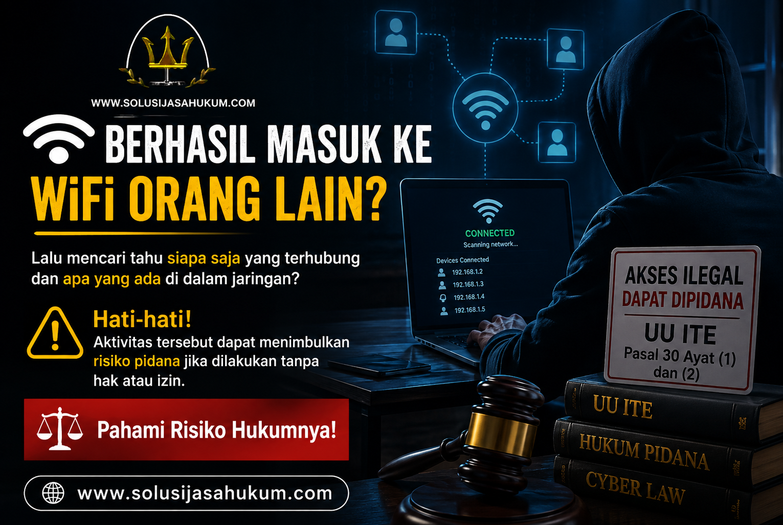 Risiko Hukum meretas Password wifi dan memeriksa perangkat di dalam jaringan